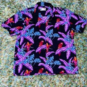 Vintage 80s Paradise Island Hawaiian Button Up Shirt